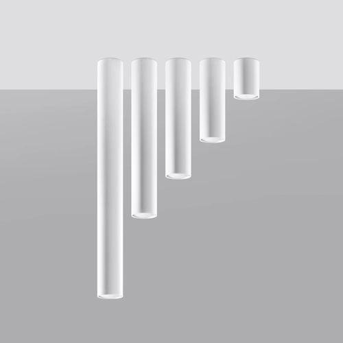 Plafon sufitowy biały nowoczesny metalowy Lagos 60 do salonu kuchni i sypialni Sollux