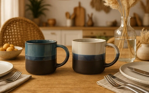 Kubek ceramiczny Lagune 340ml szary okrągły do kawy i herbaty, zmywarka