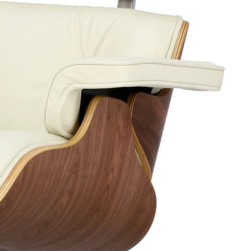 Fotel Vip Lounge Chair obrotowy skórzany biały nowoczesny do salonu D2.DESIGN