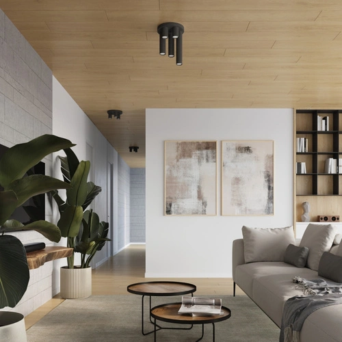 Plafon sufitowy nowoczesny LAGOS 3P czarny do salonu i sypialni SOLLUX LIGHTING