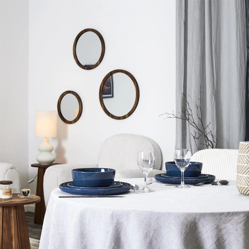 Zestaw obiadowy Temp nowoczesny niebieski komplet talerzy na 4 osoby do jadalni