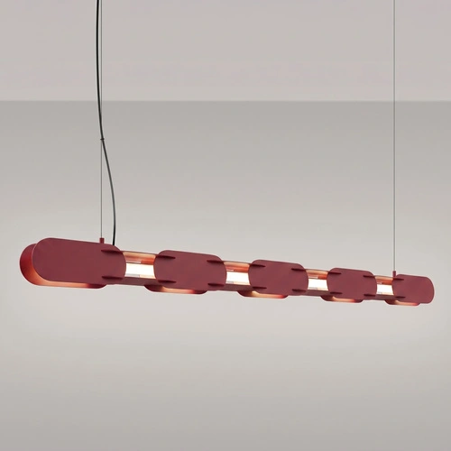 Lampa wisząca CHAIN 158 LED burgund nad wyspę nowoczesna
