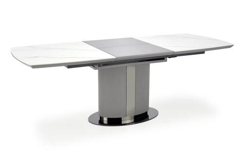 Stół rozkładany Dallas biały marmur nowoczesny do jadalni i salonu blat ceramiczny 160–220 cm