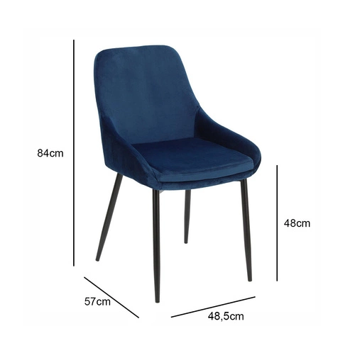 Krzesło Floyd Velvet niebieskie tapicerowane