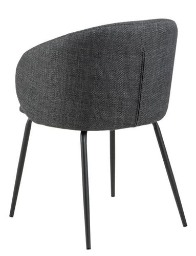 Krzesło tapicerowane Eleanor Actona do jadalni szare z podłokietnikami nowoczesne skandynawskie