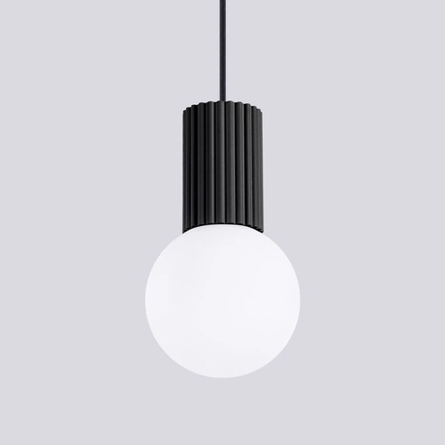 Lampa wisząca HALO 1 czarna kula nowoczesna do salonu kuchni sypialni SOLLUX LIGHTING