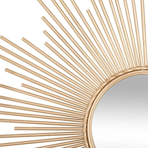 Lustro okrągłe Sunline 99 cm złote glamour do salonu w metalowej ramie na ścianę