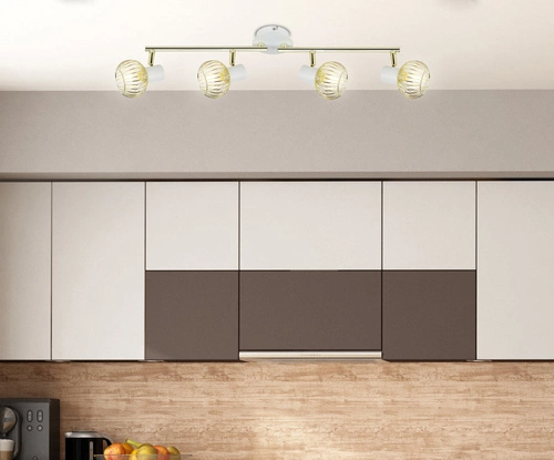 Lampa sufitowa Oslo nowoczesna regulowana biała i złota 4-punktowa do salonu