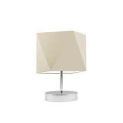 Lampka nocna do sypialni PASADENA nowoczesna z abażurem ecru na chromowanym stelażu