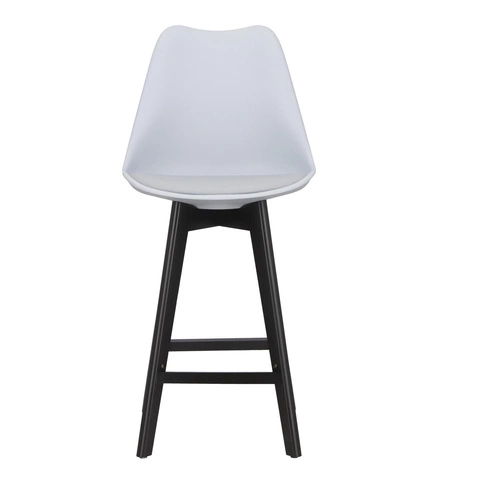 Stołek barowy Norden wood black low PP    szary