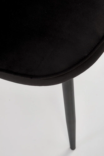 Krzesło do jadalni Sarah arm Intesi czarne tapicerowane welur z podłokietnikami nowoczesne