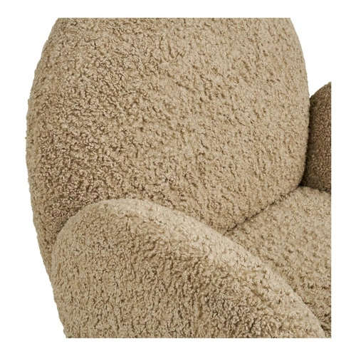 Fotel wypoczynkowy obrotowy Messina do salonu jasnobrązowy futrzany