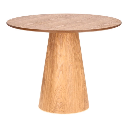 Stół okrągły Soleilo 80 cm naturalny dąb na jednej nodze do salonu i kawiarni Intesi