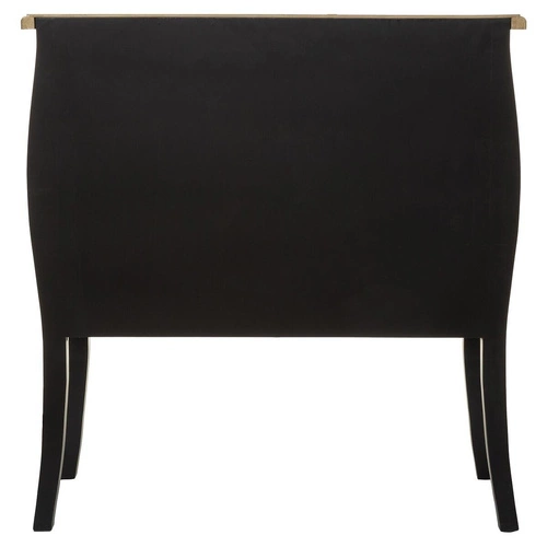 Komoda Chrysa czarna z szufladami glamour na nóżkach 74 cm do sypialni Atmosphera
