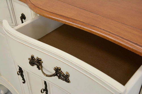 Komoda Oreil 3 szuflady 2 drzwi kremowa