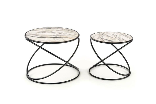 Zestaw 2 stolików Chaletz biały