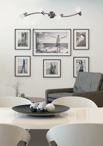 Lampa sufitowa Selia 4-punktowa regulowana szklana do salonu i sypialni srebrna