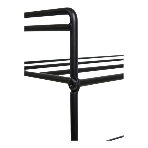 Czarny regał na buty Swansea Intesi metalowy loftowy z półkami do przedpokoju 60 cm