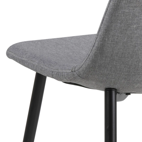 Krzesło tapicerowane Wilma Actona do jadalni nowoczesne szare na czarnych nogach