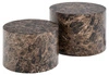 Zestaw 2 stolików Dice okrągłe marmur     brązowy outlet