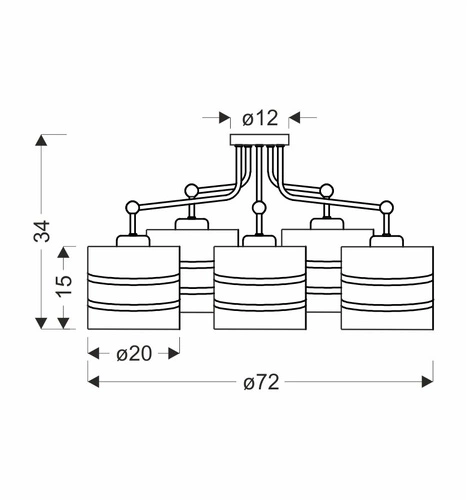 Lampa wisząca Andy nowoczesna szara ze złotym abażurem do salonu i jadalni 72 cm
