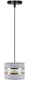 Lampa wisząca PANDY czarny 1x40W E27  abażur szary+złoty