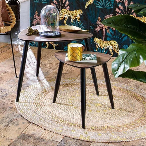 Dywan jutowy okrągły Gold Shine 115 cm boho do salonu i sypialni Atmosphera naturalny