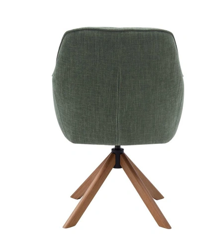 Krzesło tapicerowane obrotowe Avola do jadalni zielone dąb