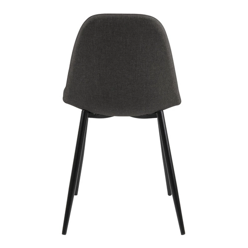 Krzesło tapicerowane Wilma Grey Actona do jadalni nowoczesne szare na czarnych nogach