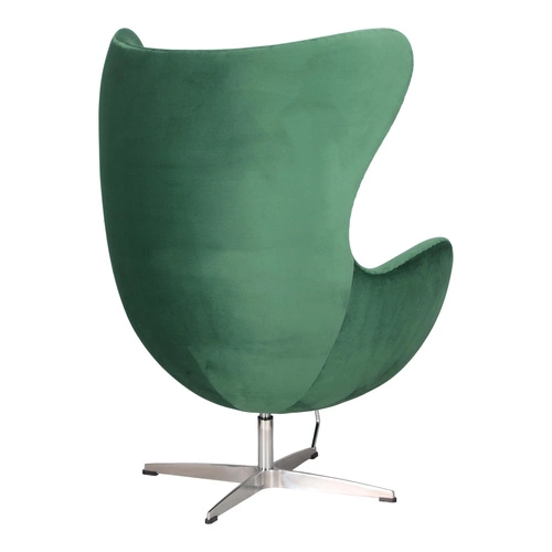 Fotel Jajo Velvet zielony obrotowy do salonu welurowy D2.DESIGN inspirowany Egg