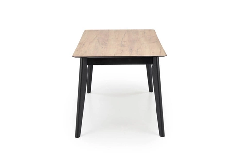 Stół rozkładany do jadalni Ambyl dąb wotan czarny nowoczesny 140-180 cm Intesi