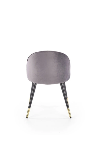 Krzesło tapicerowane Nevada szare do jadalni i salonu nowoczesne na czarnych nogach