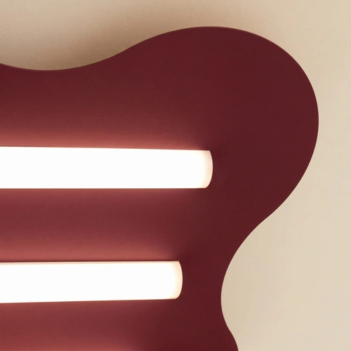 Plafon sufitowy Klover burgund nowoczesny metalowy do salonu LED