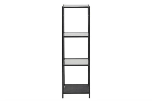 Regał metalowy Seaford VI czarny na książki do salonu i biura nowoczesny 119,5 cm Actona