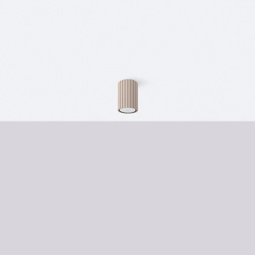 Plafon sufitowy nowoczesny KARBON 10 taupe beżowy aluminiowy do salonu i kuchni