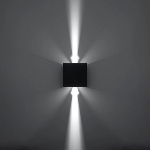 Kinkiet ścienny LED Luca czarny nowoczesny aluminiowy IP54 do salonu i na zewnątrz