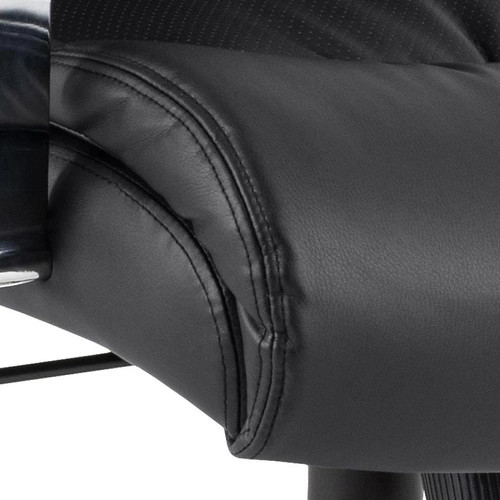 Fotel biurowy ergonomiczny Benson czarny skórzany obrotowy z regulacją do biura