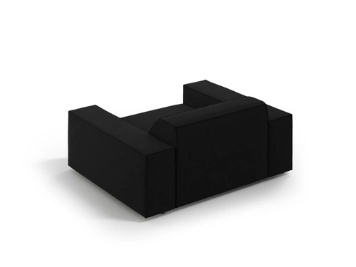 Fotel wypoczynkowy Jodie Black Velvet czarny welur z podłokietnikami do salonu glamour