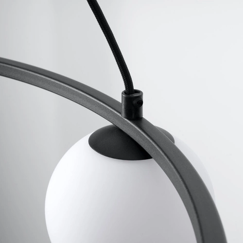 Nowoczesny żyrandol YOLI 3 czarny kula do salonu i jadalni lampa sufitowa metalowa 