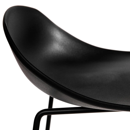 Hoker Molly czarny nowoczesny z oparciem do kuchni i wyspy 66 cm Intesi