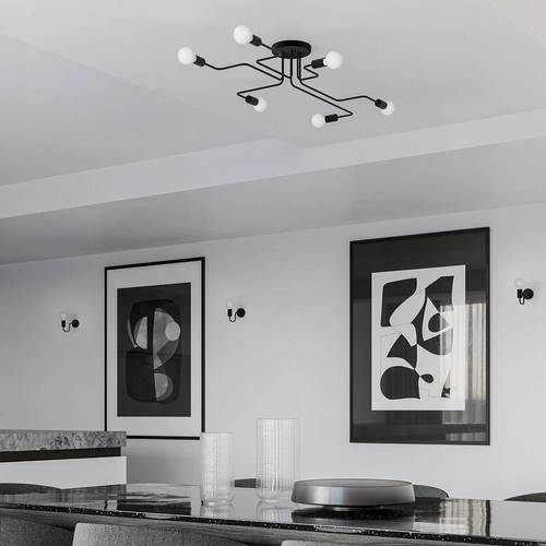 Kinkiet ścienny VECTOR czarny loftowy stalowy do salonu i sypialni SOLLUX LIGHTING