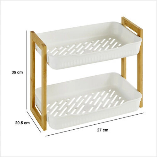 Półka Naturéo prostokątna 2-poziomowa     biała