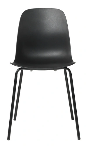 Krzesło Whitby czarne nowoczesne z tworzywa do jadalni i kuchni na metalowych nogach