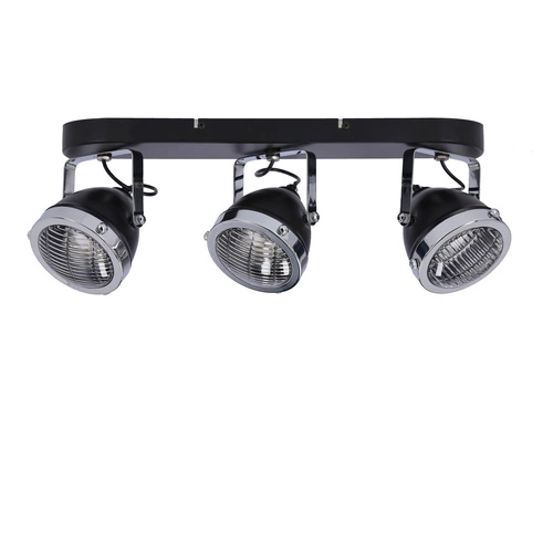 Lampa sufitowa Crazy listwa czarny 3x15W  GU10 klosz bezbarwny
