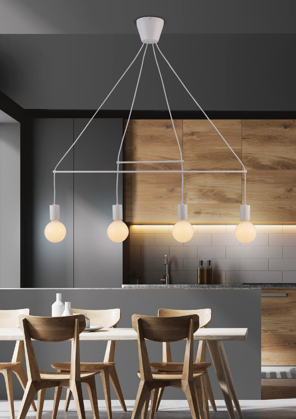 Lampa wisząca Alto 4x40W E27 biały matowy