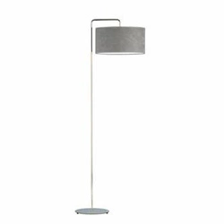 Lampa stojąca do salonu BOLIVIA szara welurowa nowoczesna z abażurem glamour Lysne