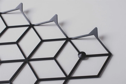 Nowoczesny wieszak ścienny do przedpokoju Stiga S Black czarny stalowy POLYHEDRA