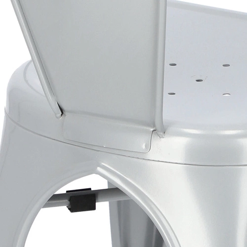 Krzesło metalowe Paris Arms szare do jadalni i kuchni z podłokietnikami inspirowane Tolix