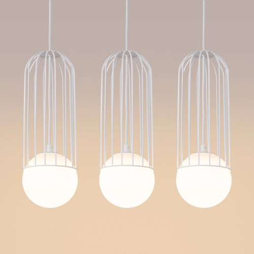 BRINA 3L nowoczesna biała lampa wisząca do salonu i jadalni potrójna SOLLUX