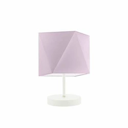 Lampka PASADENA abażur jasny fioletowy stelaż biały